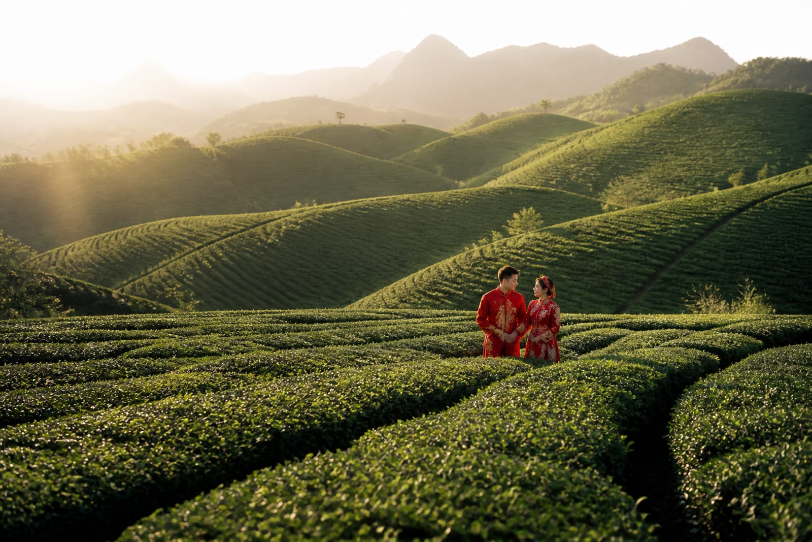 Moc Chau tea hills (illustration)